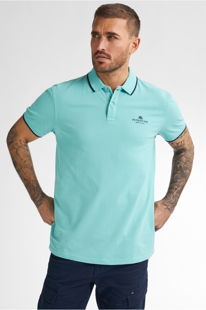 POLO MET PUNTKRAAG M 1050 POL105 5180 Aqua